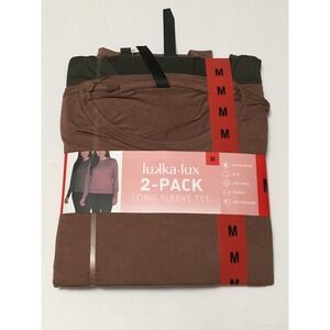 NEW Lukka Lux Ladies' Long Sleeve Active Top, 2 Pack Green Mauve XL
